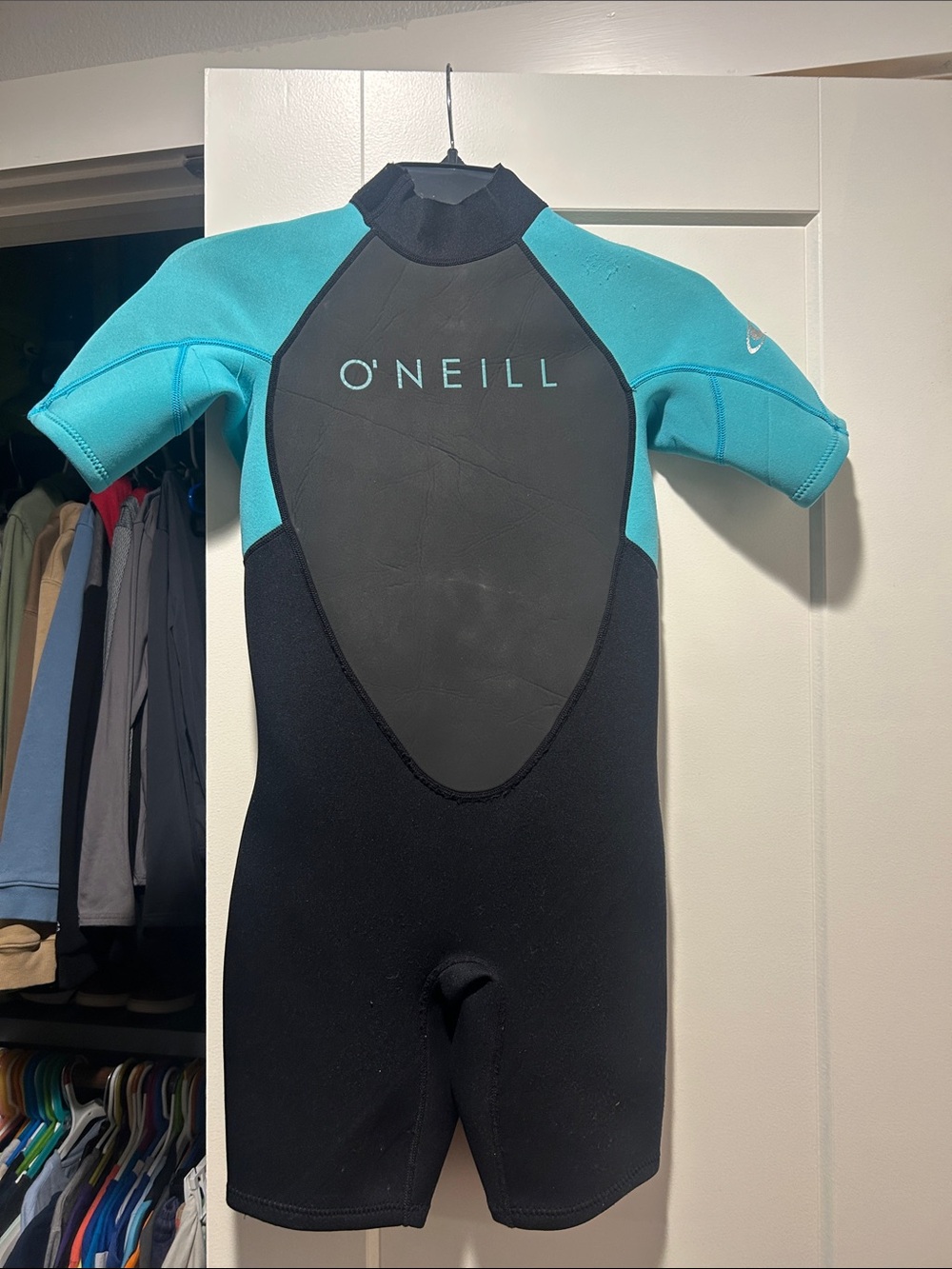 O'Neill Short Sleeve Neoprene Wetsuit in Teal & Black
